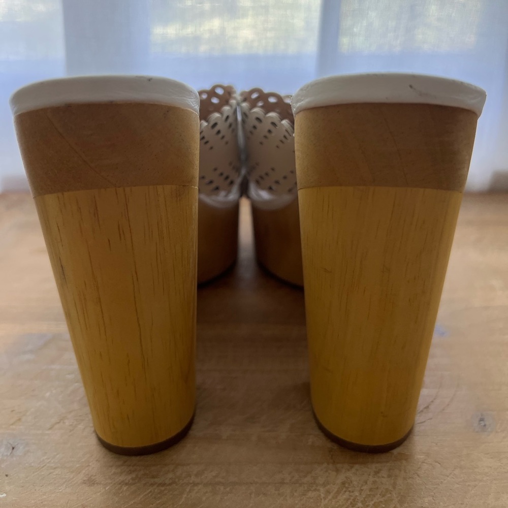 Veronica Beard Gaynor Platform Leather Sandals In White Size 8 New - Picture 4 of 13